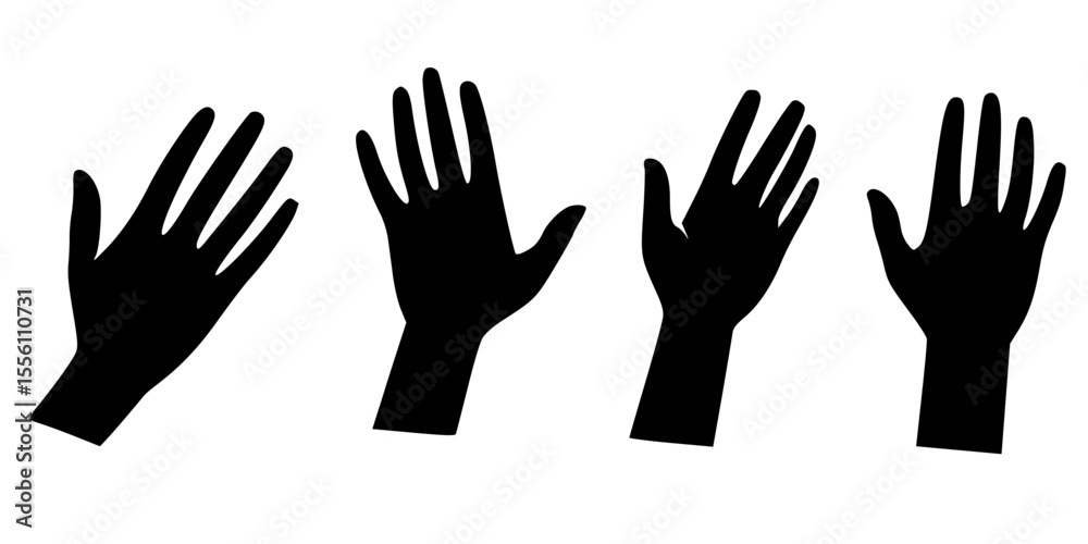Fototapeta premium hands vector silhouettes