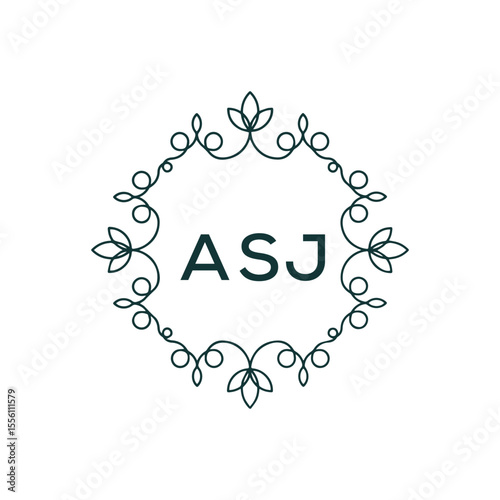 ASJ Letter Initial Logo Design Template Vector Illustration