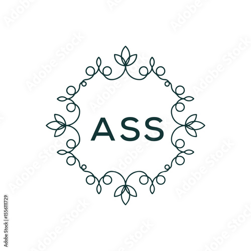  Creative modern ASS letter logo design. Vector design.