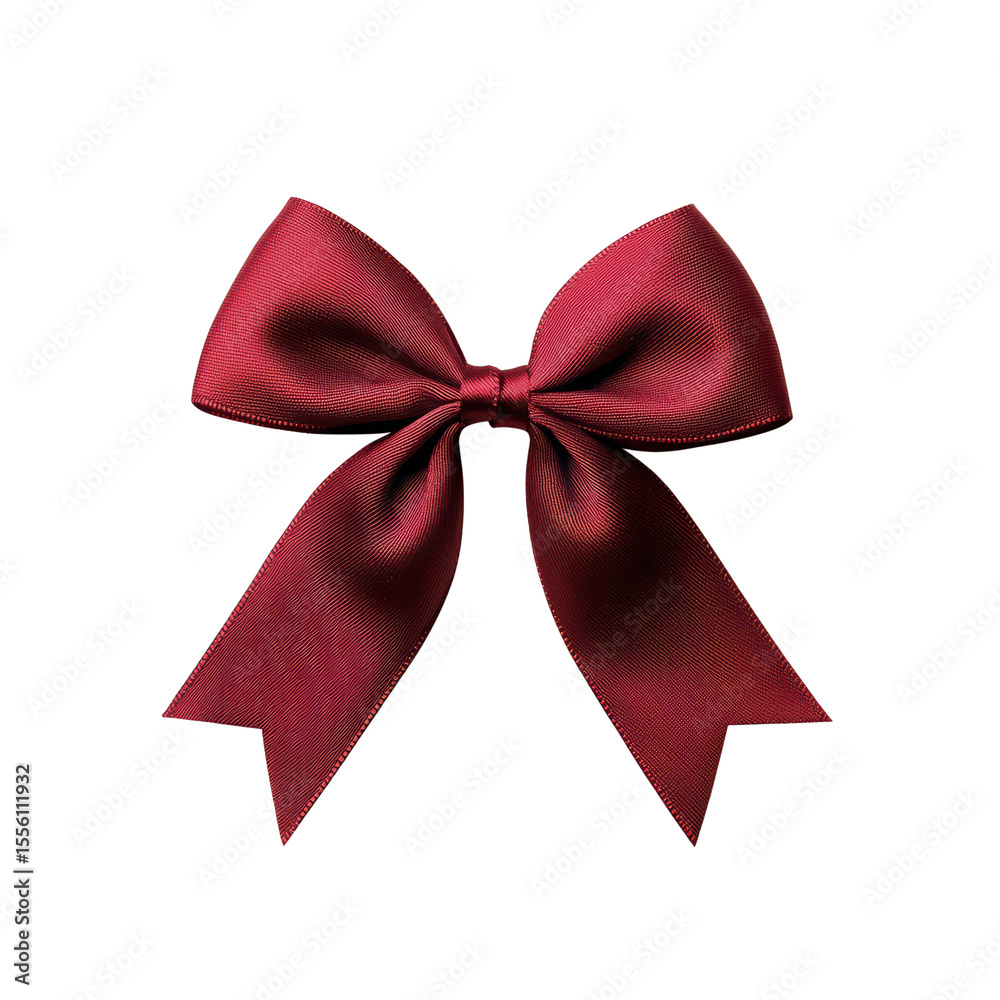 Naklejka premium Elegant burgundy ribbon bow on a black background
