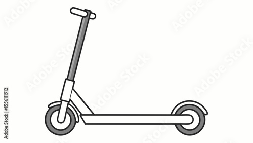 Minimalist illustration of an electric scooter, vector art, transportation and urban mobility theme