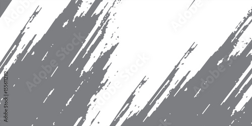 White brush strokes isolated on gray background. brush strokes grunge background. Vector brush