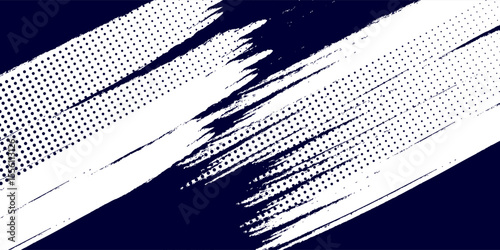 Dots halftone white \u0026 blue color pattern gradient grunge texture background. Dots pop art comics sport style vector illustration. modern