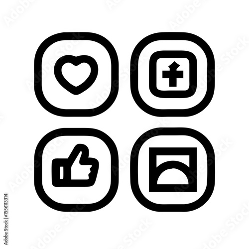 Set of social media icons. Social network vector symbols.
