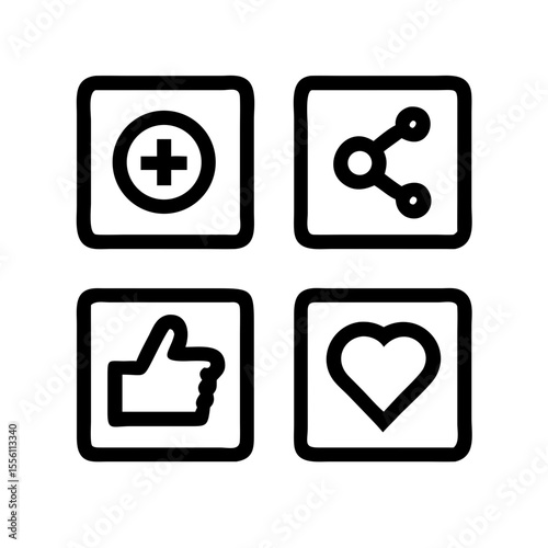 Set of social media icons. Social network vector symbols.
