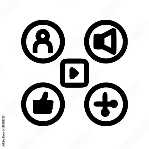 Set of social media icons. Social network vector symbols.
