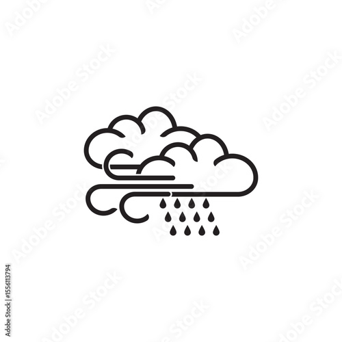 Weather editable stroke outline icons set isolated on white background flat vector illustration.