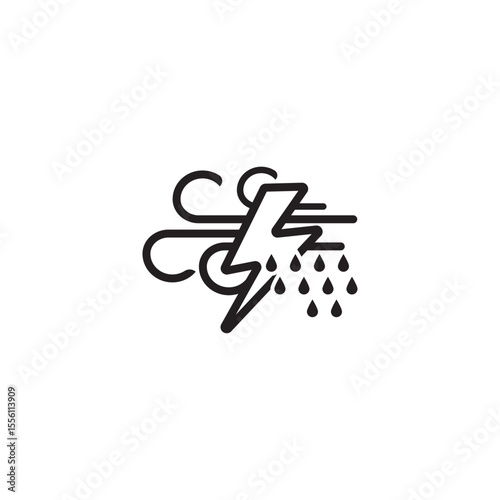 Weather editable stroke outline icons set isolated on white background flat vector illustration.