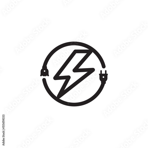Electrical plug logo vector icon illustration design