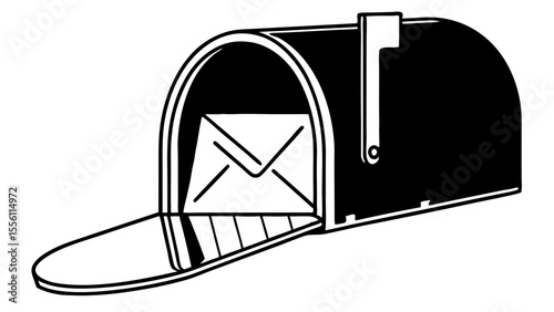 Mailbox with letters inside, vector illustration, communication and postal service theme