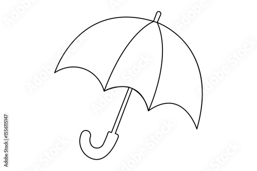 Umbrella icon continuous one line drawing minimalist style isolated outline illustration