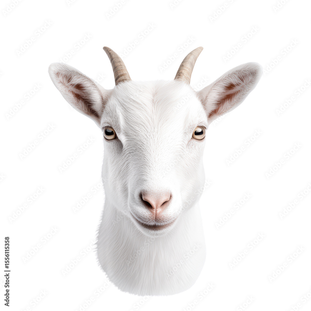 Fototapeta premium Realistic illustration of a goat head on a black background