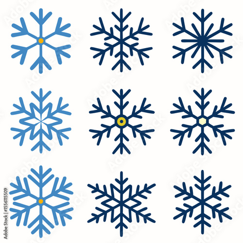 Snowflake icon isolated on a white background. Vector illustration.