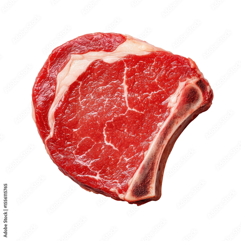 Fototapeta premium Fresh raw ribeye steak on a black background