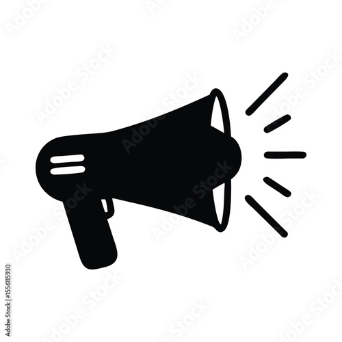 Megaphone vector icon line template. Loudspeaker icon. Megaphone sign. Announcement symbol vector with white background.