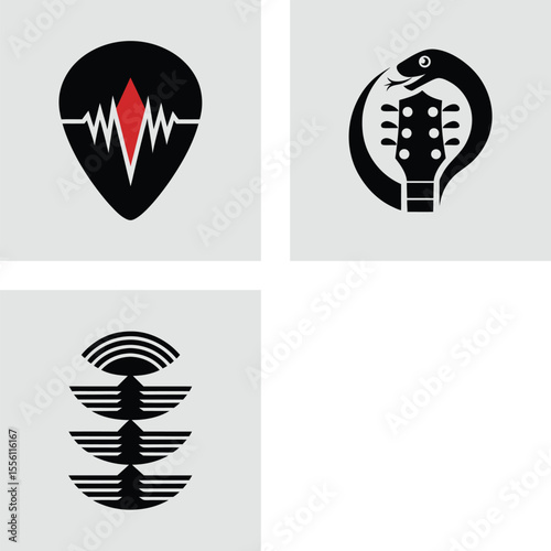 Cool Music Band Logos Guitar, Snake, Soundwave & Abstract Designs
