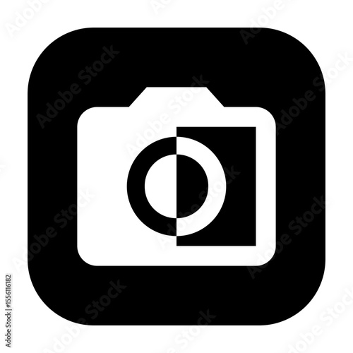 Monochrome icon representing a black-and-white or grayscale image mode.
