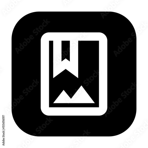 Photo album icon indicating a collection or gallery of saved images.