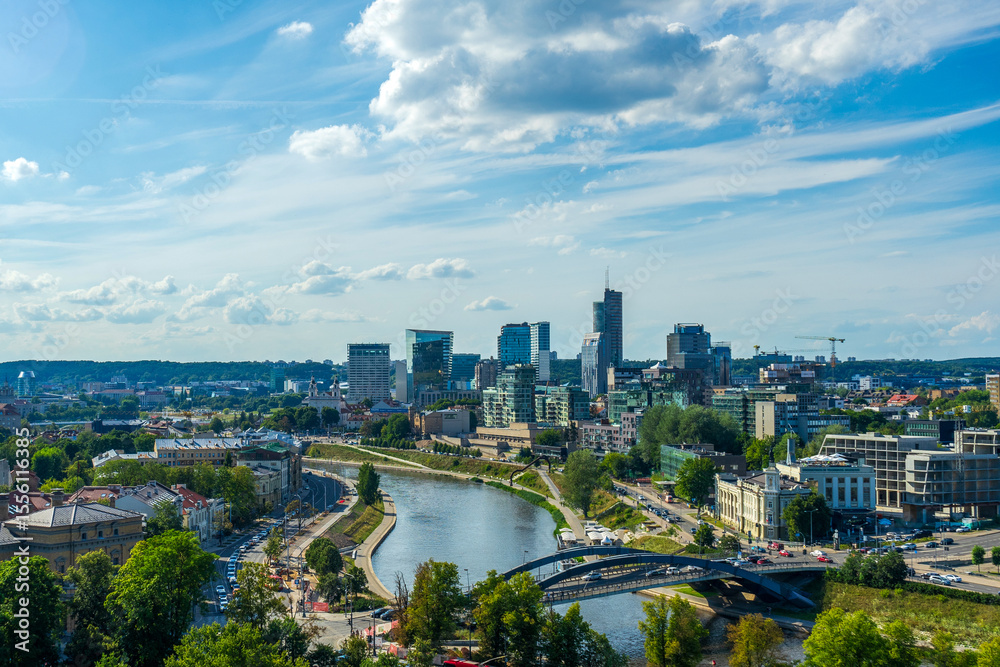 Obraz premium Cityscape of Vilnius, capital of Lithuania. View from the Gediminas' Tower.