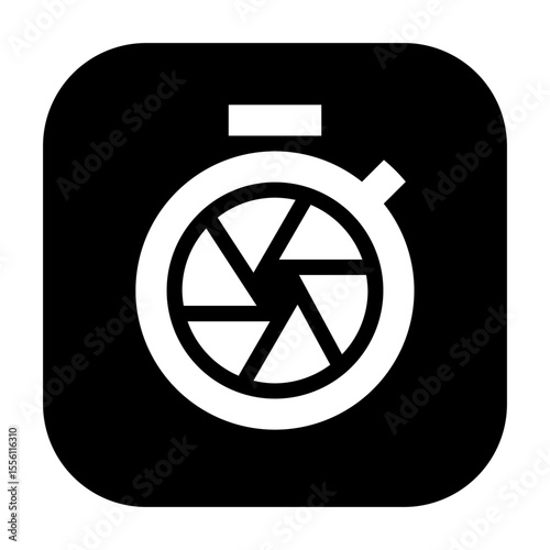 Shutter speed icon for adjusting camera capture timing.