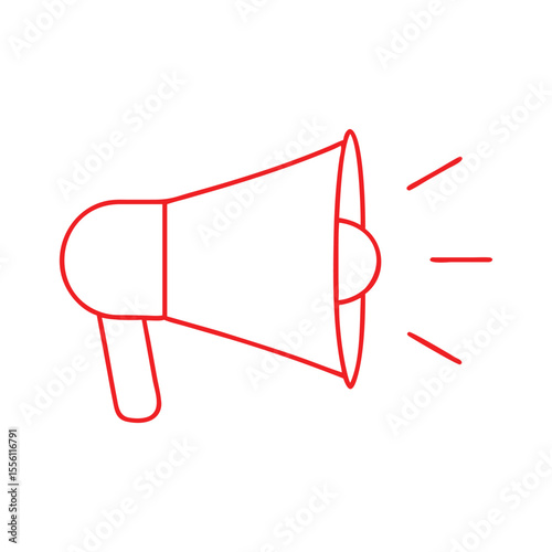 Megaphone vector icon line template. Loudspeaker icon. Megaphone sign. Announcement symbol vector with white background.
