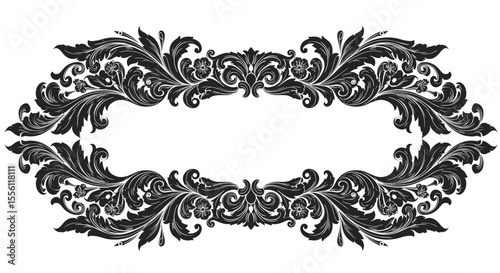 Elegant baroque ornament border vector illustration for decorative design