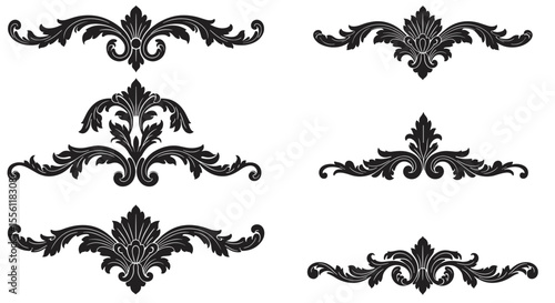 Vintage floral ornaments vector illustration for decorative design