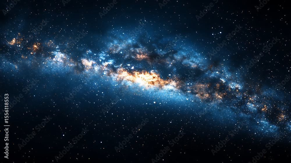 Fototapeta premium Majestic milky way galaxy with countless stars glittering in deep space cosmic background