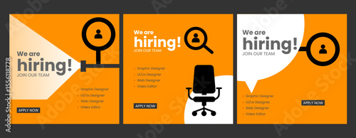 We are hiring recruitment open job vacancy design vector social media post banner template or web banner layout  We are hiring social media post design template. 