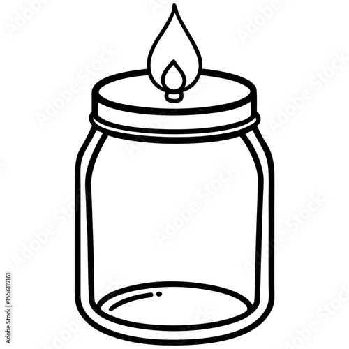 Minimal Jar Candle Line Art