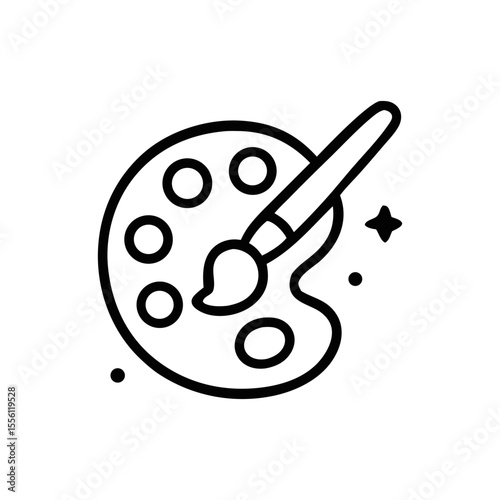 Artistic palette with paintbrush, showing creative painting and design concept.