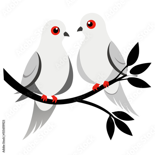 two birds on a branch