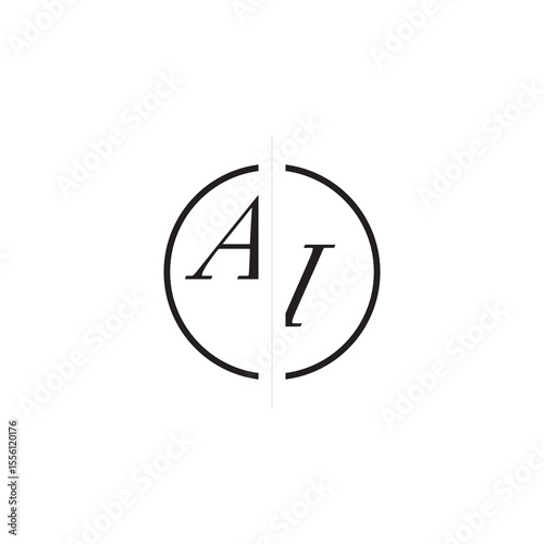 Unique Vector Circled Monogram Simple Logo AI Initial Alphabet Design Alphabet