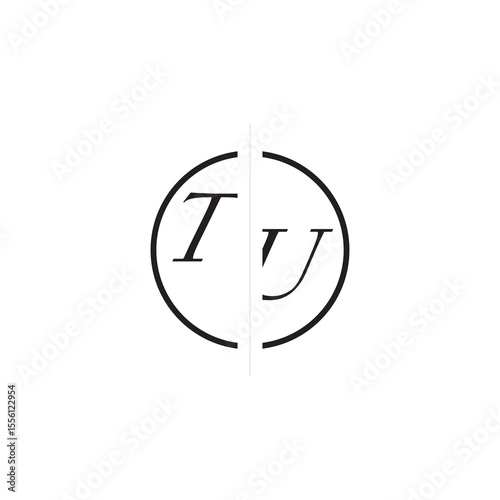 Monogram Simple Logo TU Unique Vector Circled Alphabet Initial Alphabet Design