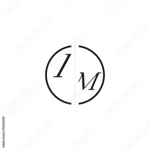 Initial Alphabet Design Unique Vector Circled Alphabet Monogram Simple Logo IM