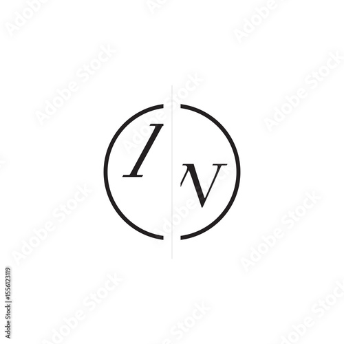 Initial Alphabet Design Unique Vector Circled Alphabet Monogram Simple Logo IN