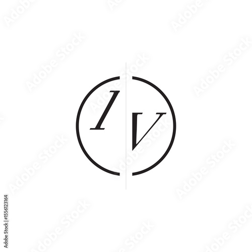 Initial Alphabet Design Unique Vector Circled Alphabet Monogram Simple Logo IV