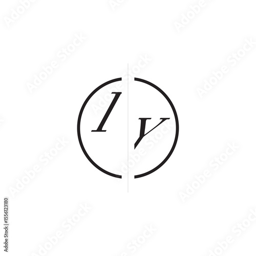 Initial Alphabet Design Unique Vector Circled Alphabet Monogram Simple Logo IY
