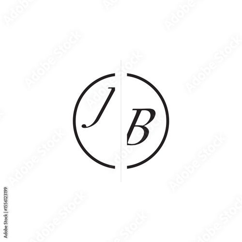 Initial Alphabet Design Unique Vector Circled Alphabet Monogram Simple Logo JB