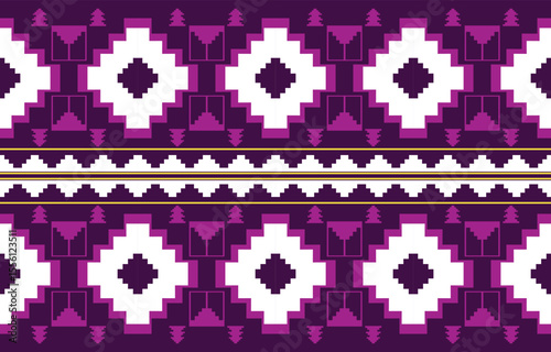 Geometric ethnic Native American tribal patterns, featuring Aztec and Navajo motifs, create a seamless decorative texture. Design for background ,curtain, carpet, clothing, wrapping, Batik.