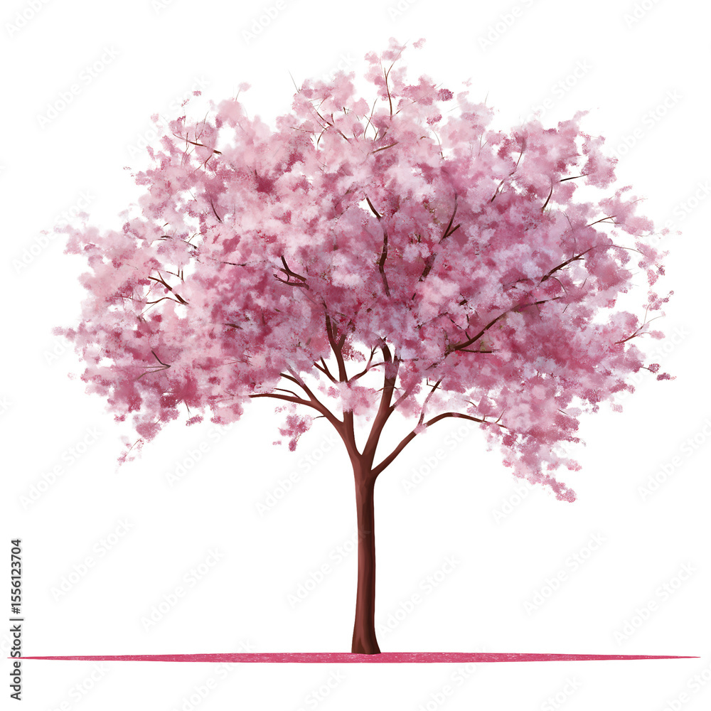 Obraz premium Cherry Blossom Tree Isolated on transparent background