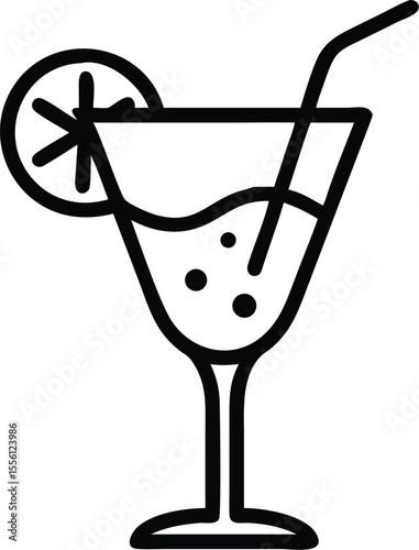 martini glass with ice