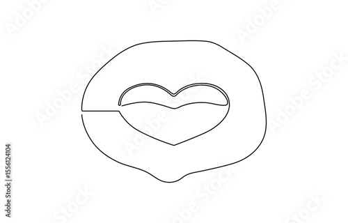 Scrambled eggs drawn with one continuous line, World egg day simple web banner, background. One continuous line drawing with , banner, greeting card, brochure, menu, logo. Food, snack, meal.