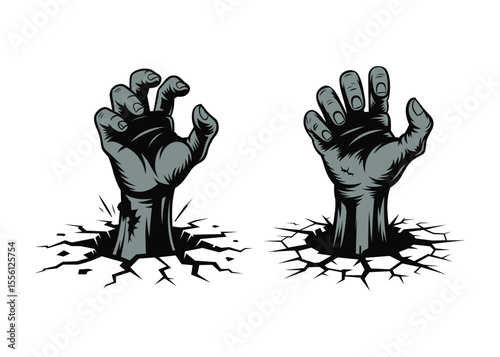 Hands Come Out Of The Ground vector