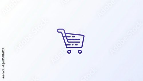 Shopping cart line art icon for apps and websites.