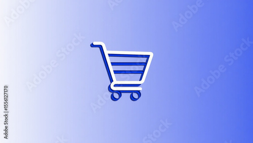 Shopping cart line art icon for apps and websites.