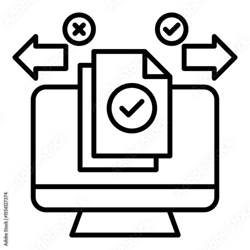 Decision Making Outline Icon Vector Illustration