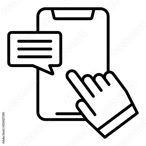 Interaction Outline Icon Vector Illustration