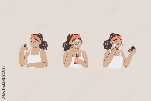 Skincare Beauty Routine Illustration