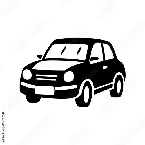 Illustration of a black car with white details vector